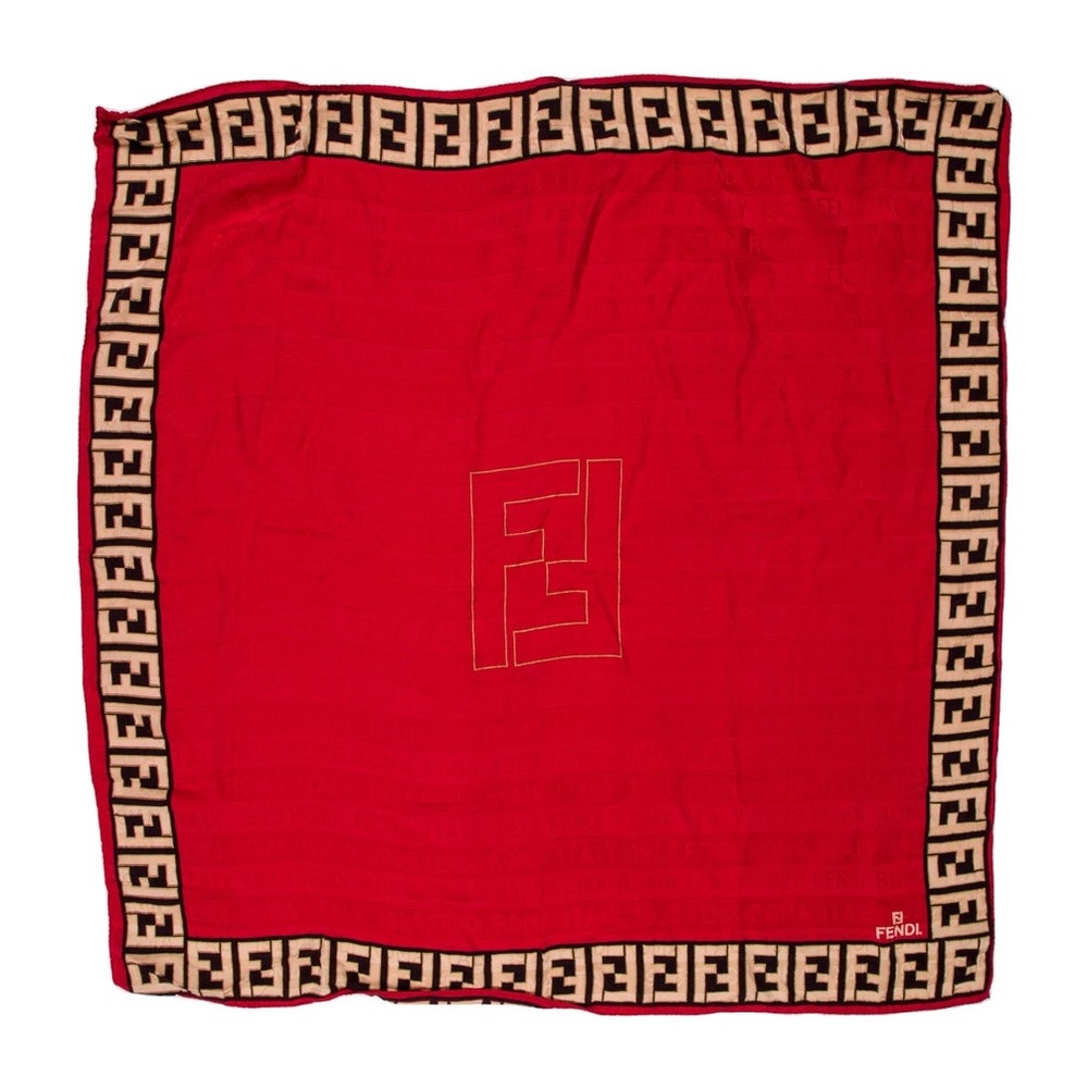 Fendi‎ Red Silk Scarf- BRAND NEW